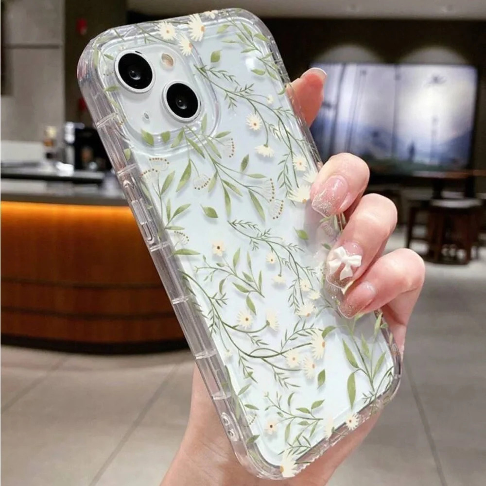 ⚠️Clearance iPhone 15/Pro/Pro Max Clear Leaves Phone Case - Picture 1 of 5